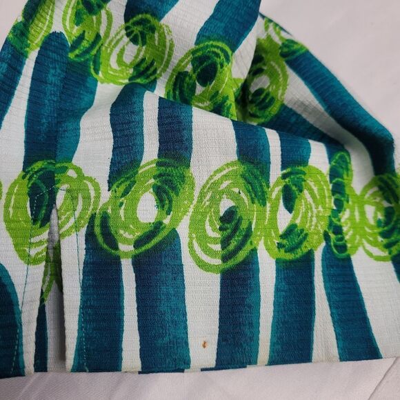 VINTAGE 60s pants Tat Saunders‎ abstract blue and green high waist S - Picture 9 of 13